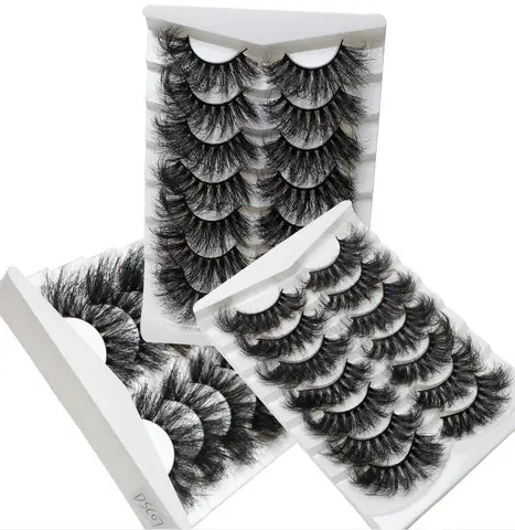 7Pairs 25mm Soft Fluffy 3D Mink False Eyelashes Dramatic Long Wispies Lash Extension Natural Volume Beauty Handmade Eye M