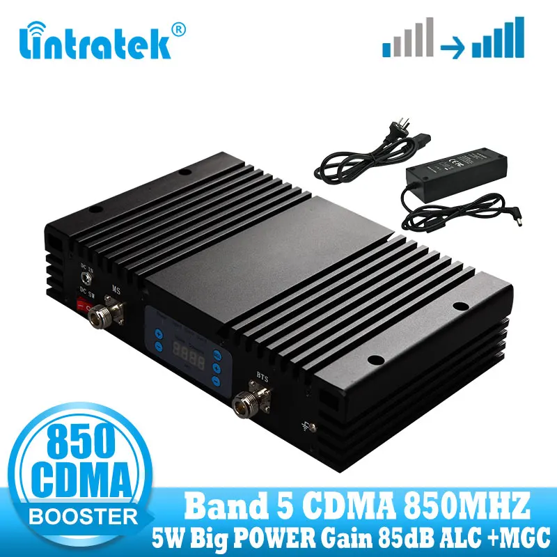 lintratek Supper Power CDMA 3G UMTS 850 mhz Signal Booster GSM 850mhz Mobile Phone Cellular Signal Amplifier High Gain Repeater
