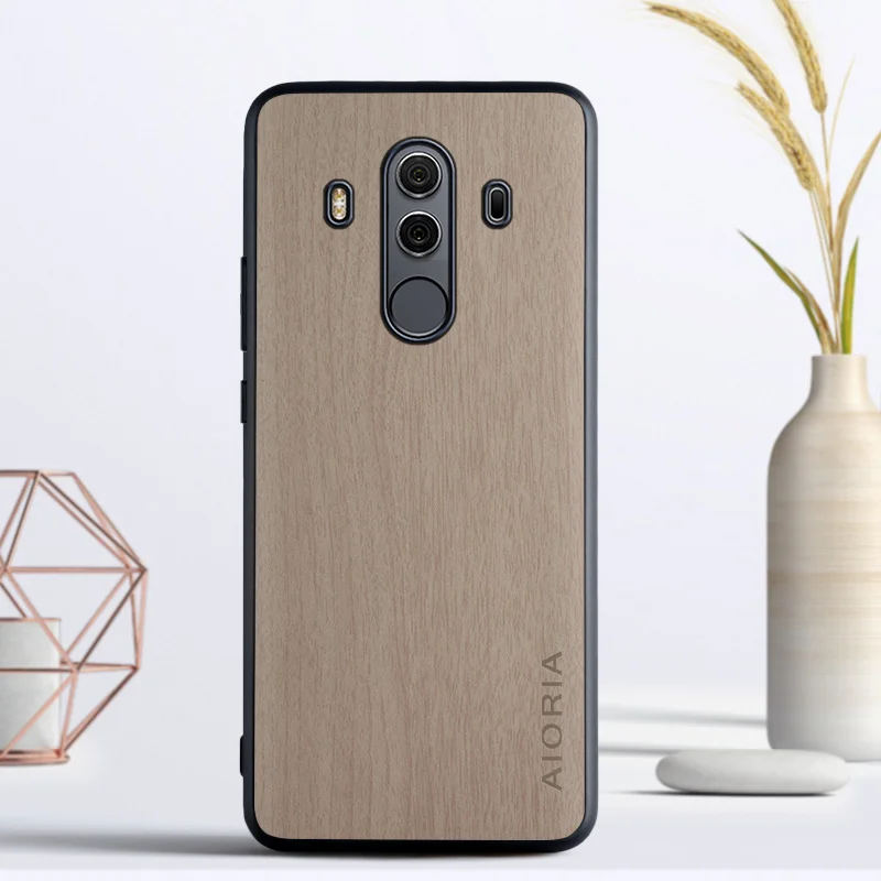 Винтажный чехол для Huawei Mate 10 pro мягкий силиконовый материал из ТПУ и дерева чехлы