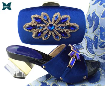 

2019 New Arrival Royal Blue Color Italian design Shoes and Bag Set African Matching Shoes and Bag In Women Party Shoe and Bag