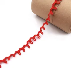 Vibrant Multicolor Elastic Lace Ribbon for Creative Sewing and Craft Projects (Red)