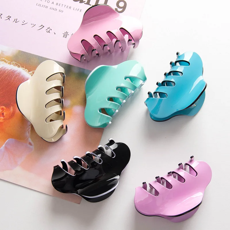 Women Hair Clip Large Size Acrylic Hairpins Candy colors Women Hair Crab Hair Claws Women Make UP Washing Tool Hair Accessories
