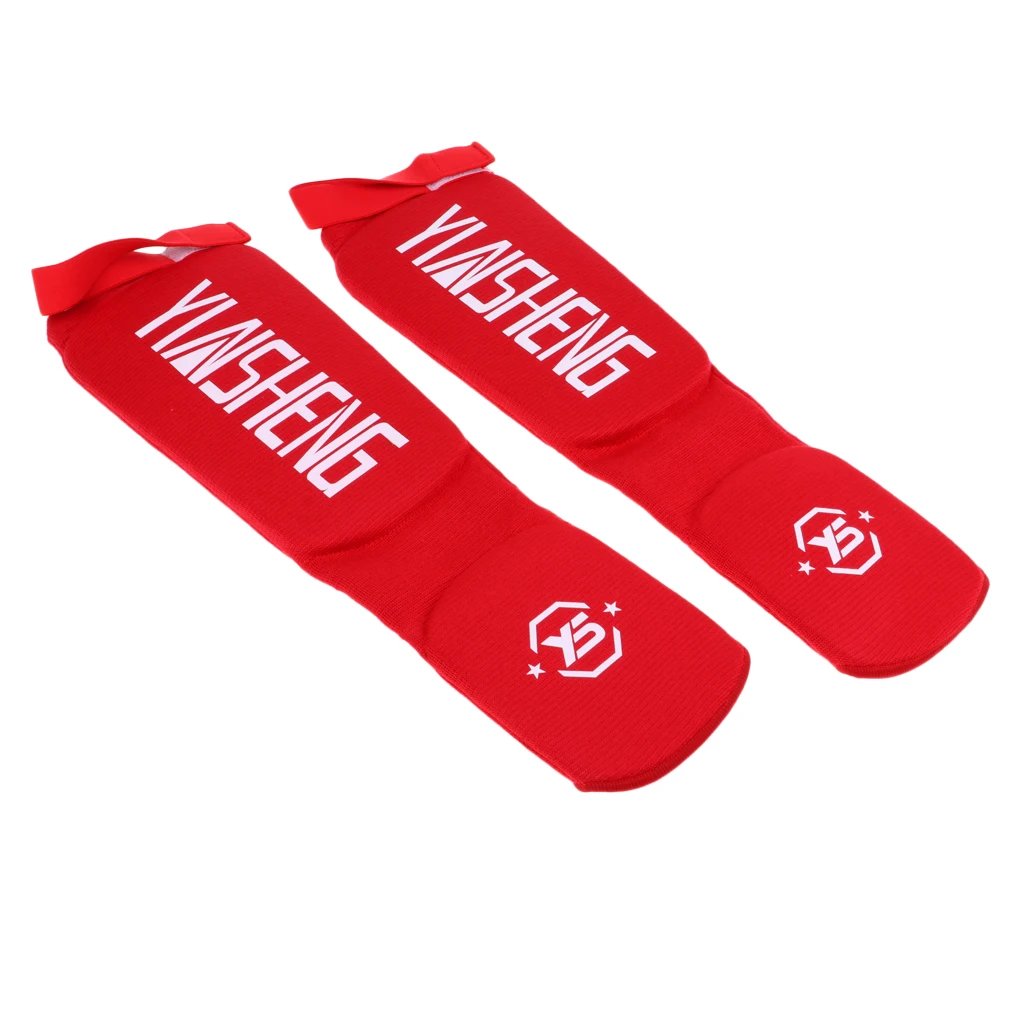 1 Pair Shin Instep Pads MMA Leg Foot Guards Muay Thai Kick Boxing Guard Protector Shin and Instep Guards
