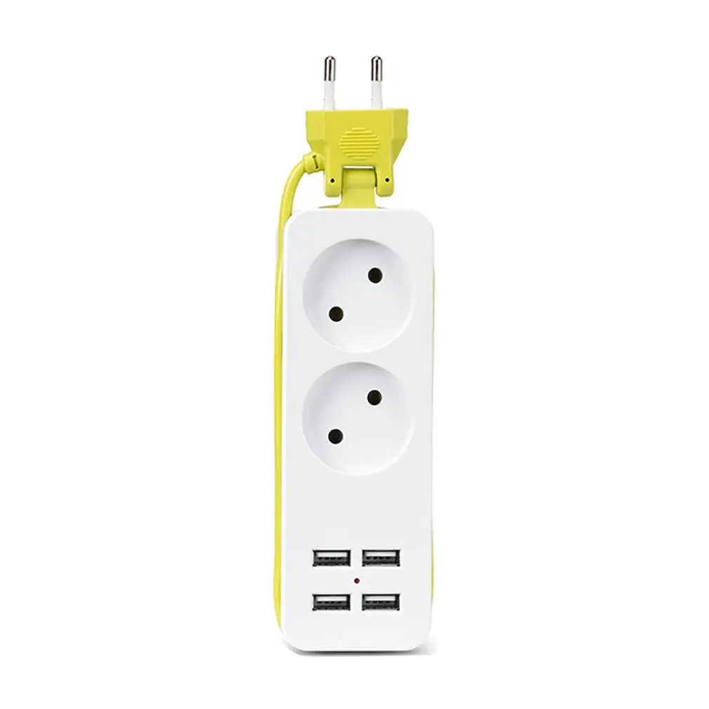 

Compact Size Travel Travel Power Strip Portable Extension Socket Outlet with 4 USB Wall Charger Smart Desktop Socket