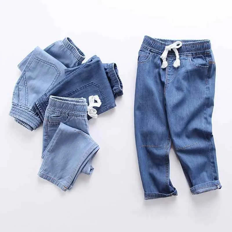 

BOY'S Denim Trousers Spring And Autumn New Style Children Loose-Fit Trousers Small CHILDREN'S Casual Baby Anti Mosquito Pants Su