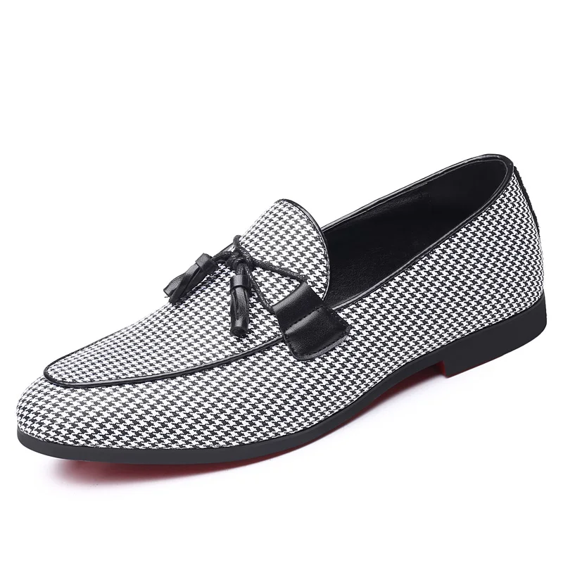 

Men Tassel Shoes Casual Leather Dress Handmade Loafers Woven Oxfords Moccasins Wedding Flat Shoes 1908