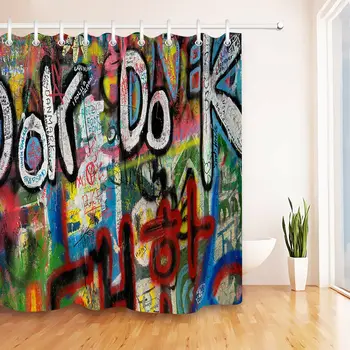 

Hip Hop Waterproof Fabric Bathroom Shower Curtain