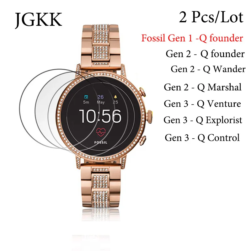 2 шт./лот стеклянная пленка для умных часов Fossil Q