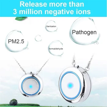 

Personal Air Purifier Necklace Usb Portable Wearable Mini Negative Ion No Radiation Low Noise Air Freshener