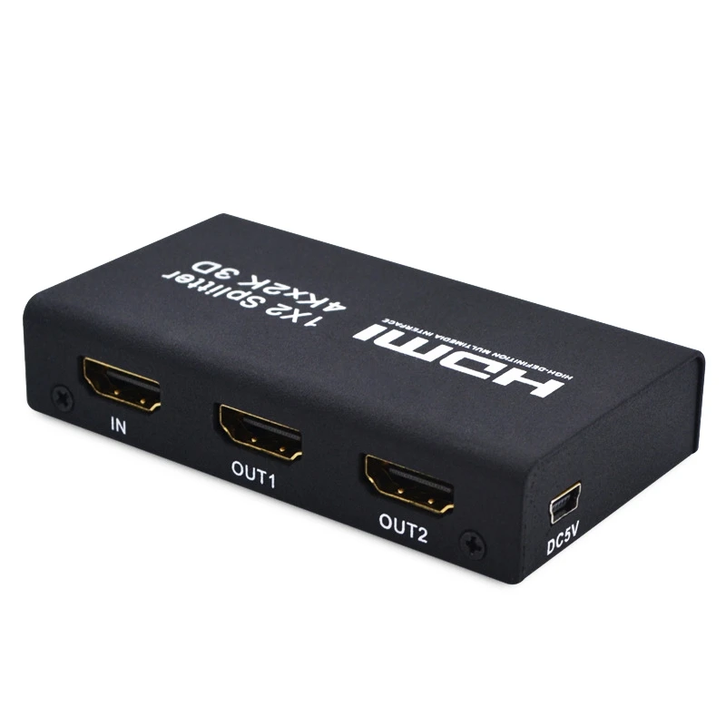 ABKT- HDMI 1x2 сплиттер поддержка 4K x 2 K, 3D HDMI один-в и два-выход сплиттер EU plug