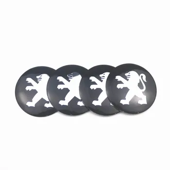 

4Pcs Car Accessories 3D Tire Wheel Center Hub Caps Sticker Decals For Peugeot 107 108 206 207 308 307 508 2008 3008 Car Styling
