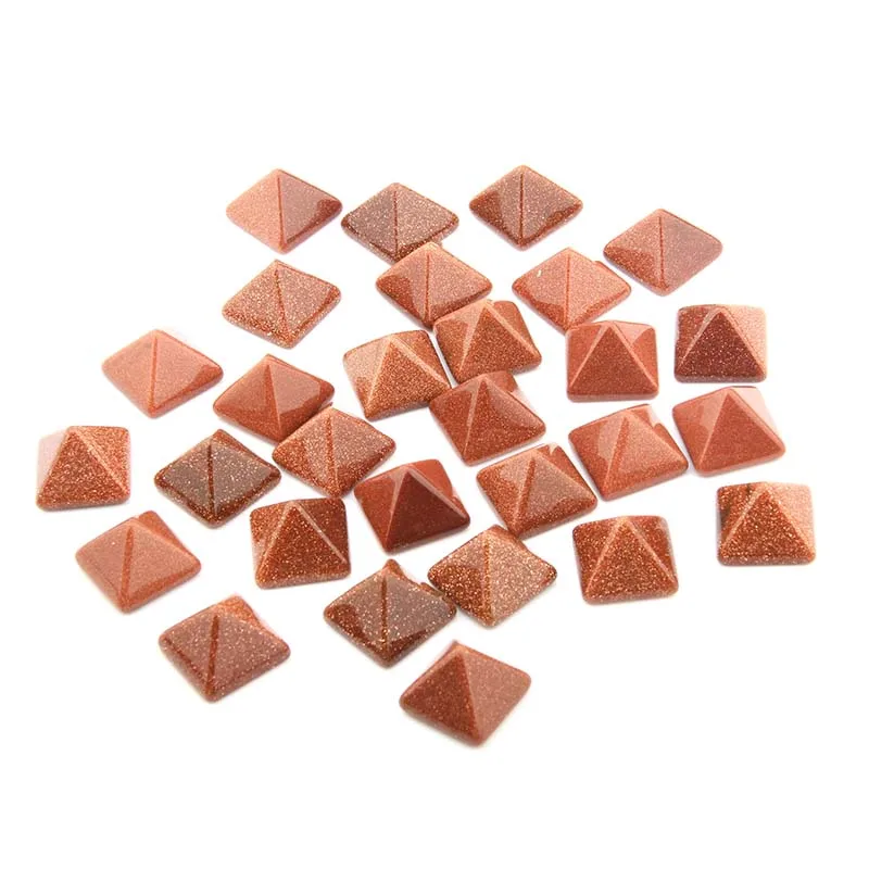 Gold Sand Stone 10 шт. поверхность секции натуральные камни квадратный кабошон без отверстия Бисер для изготовления ювелирных изделий, изготовленное вручную кольцо аксессуары свободные бусины - Цвет: Gold Sand Stone
