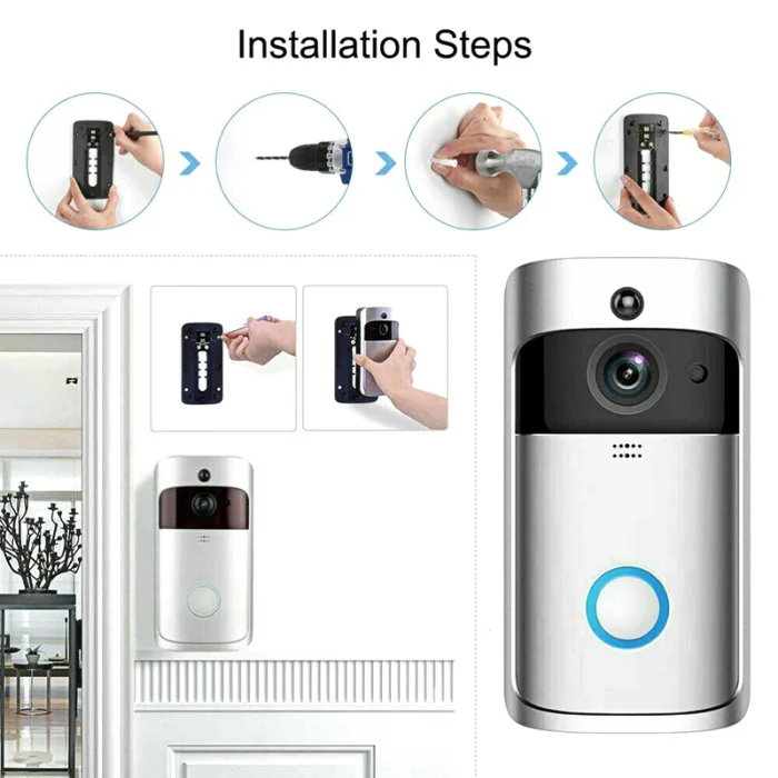 WiFi смарт-видео дверной звонок HD камера безопасности беспроводной домофон PIR широкоугольный для дома OUJ99