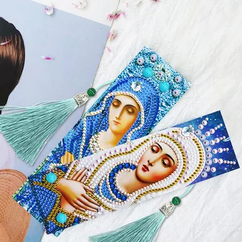 

DIY Special Shaped Diamond Bookmarks Hot Selling Durable Simple Multi-function Painting Leather Tassel School Stationery