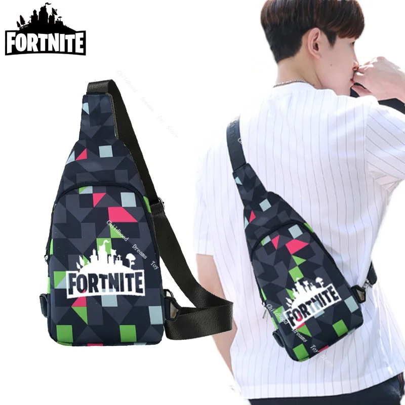 Рюкзак на плечо Fortnite мужской люминесцентная сумка-мессенджер с USB для велоспорта