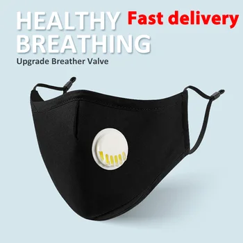 

Protection Black Valved Face Mask маски Anti-Fog Dust Mask Replaceable PM2.5 Gasket Outdoor Protective Mask For Men Women