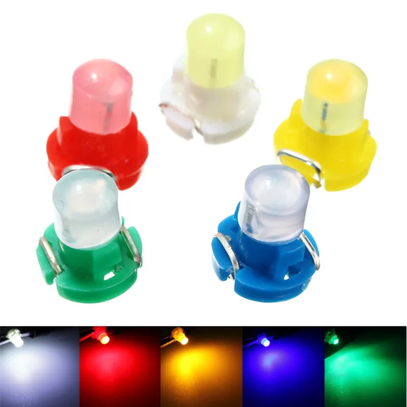10 шт. T3 ламповый датчик лампочка приборная панель свет клиновидный для салона лампа белый/желтый/синий/красный/зеленый