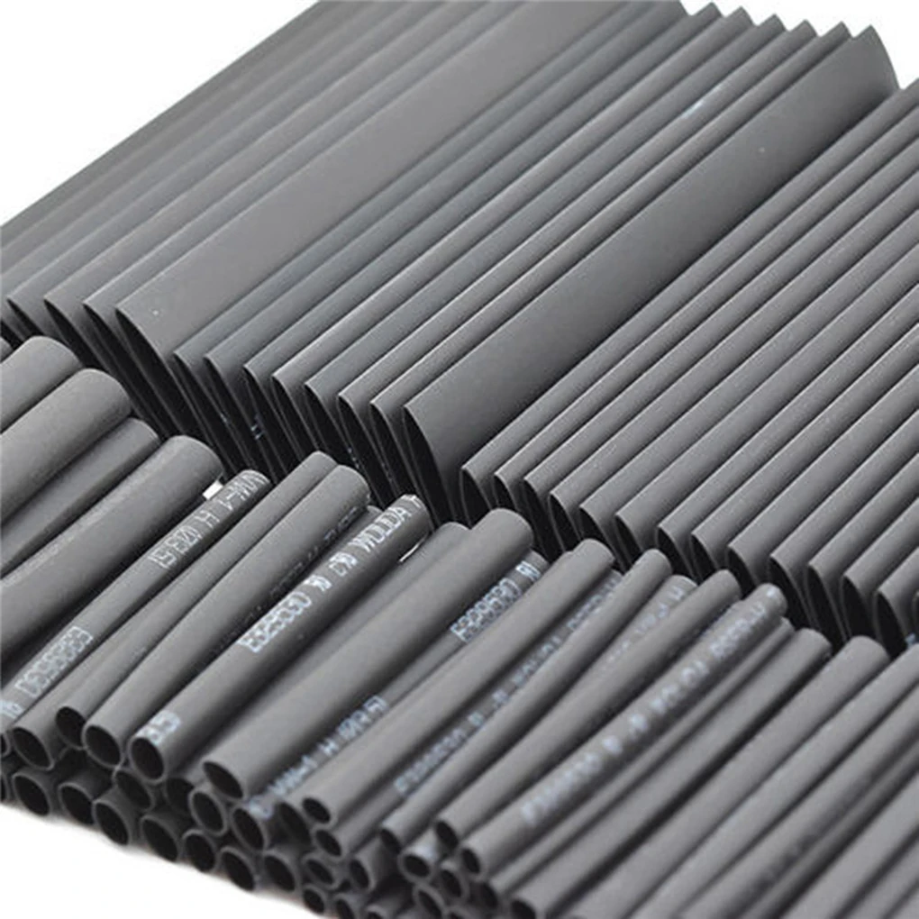 127Pcs Black Weatherproof Heat Shrink Sleeving Tubing Tube Assortment
