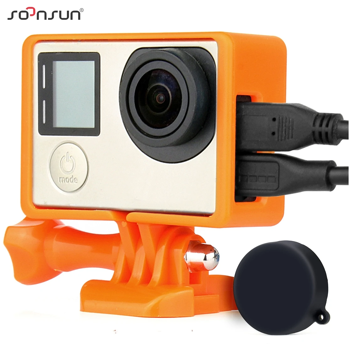 Стандартный защитный чехол SOONSUN Orange + Базовая Пряжка крепление для GoPro Hero 4/3 +/3 Go Pro