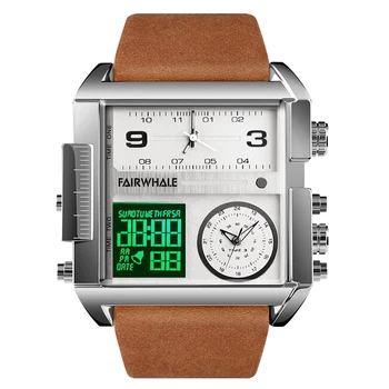

Sport Watches Men LED Quartz Watch Mens Top Brand Luxury Dual Display Waterproof Luminous Wristwatch Clock Relogio Masculino