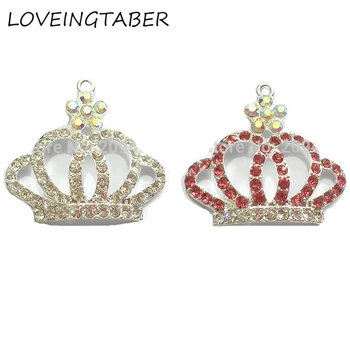 

( Choose Color First ) Wholesale 46mm*38mm 10pcs/lot Crown Rhinestone Pendants For Chunky Necklace