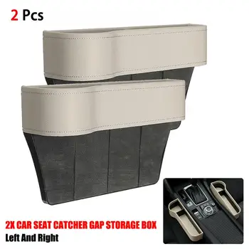 

2X Car Seat Gap Catcher Filler Storage Box Pocket Organizer Holder Organizer Box Automotive Interior Storage Auto Drink Holder