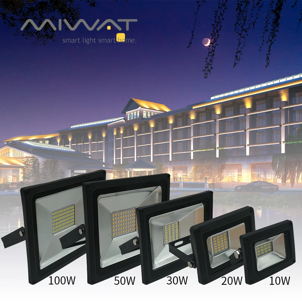 

LED Floodlight 10W 20W 30W 50W 100W Flood Light Waterproof IP65 AC176V~264V Outdoor Spotlight Garden Landscape Lighting Lamp