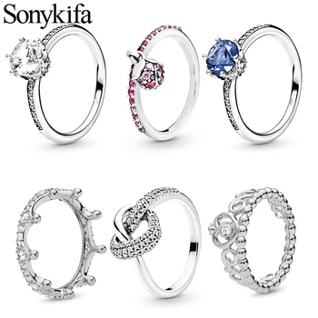 

BRACE CODE Original European crown crystal ring woven wish bones beautiful ring wedding jewelry direct sales new Year's gift