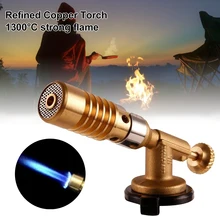 Portable Flame Gun Blowtorch Copper Flame Butane gas-Burner Lighter Heating Welding For Outdoor Camping BBQ Spray Gun  Gas Torch