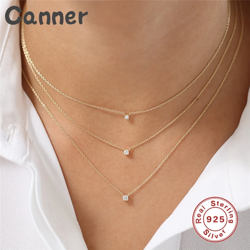 925 silver Necklace Rhinestone Crystal Necklaces For Women Cubic Zircon Choker Necklaces Wedding Collier Femme Gift A40|Necklaces| - AliExpress