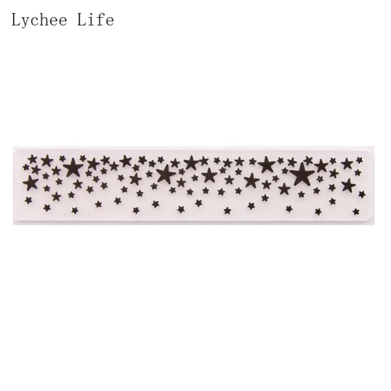 Lychee Life Star Embossing Folders Plastic Scrapbooking DIY Template Fondant Cake Photo Album Card Making plastic embossing folder embossing folder