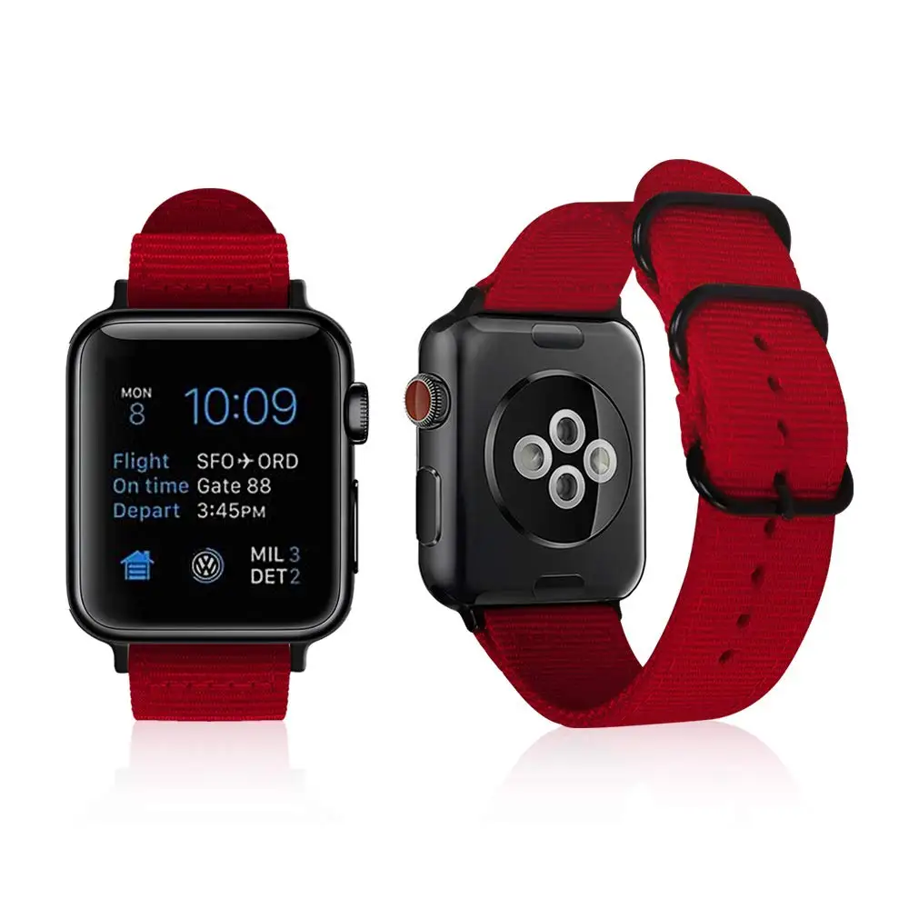 Лидер продаж нейлоновый ремешок для часов для Apple Watch Series 5 4 40 мм 44 мягкие спортивные нейлоновый браслет 38 мм/42 мм, ремешок для наручных часов Iwatch 1/2/3