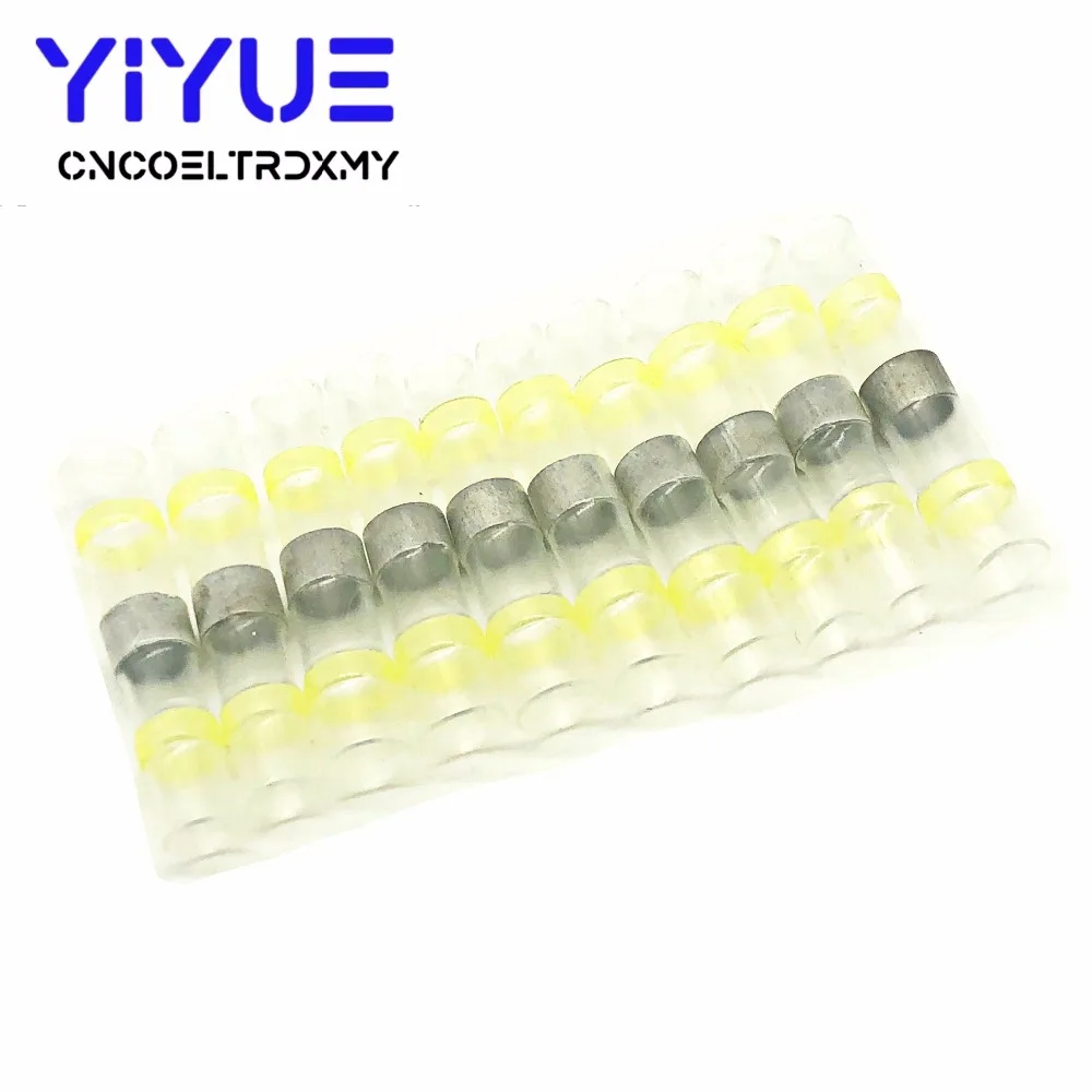 102050PCS Heat Shrink Butt Terminals Waterproof Solder Seal Tinned Copper Electrical Wire Cable Splice Terminal 26-10 AWG (2)