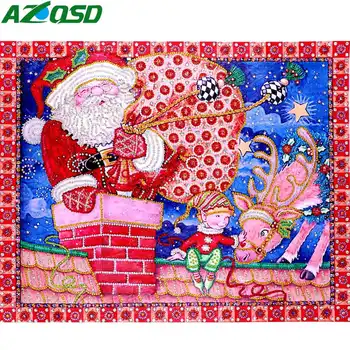 

AZQSD Special Shaped Christmas Diamond Painting Santa Claus Home Decor 40X50 Picture Of Rhinestones Gift Handmade Home Decor