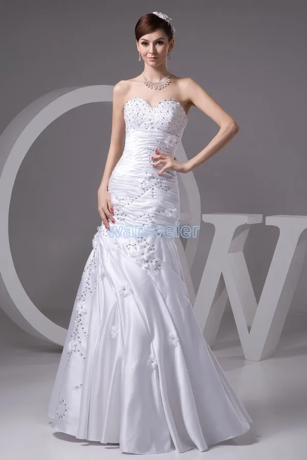 

free shipping 2016 new design beading custom size/color mermaid bridal gown elegant white lace up wedding dress 2017 real sample