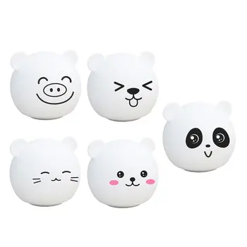 

Cute creative animal colorful silicone lamp induction lamp bed soft sprout panda cat lamp cartoon atmosphere night light panda