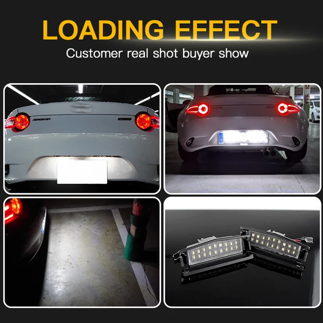 Luci Targa LED Per Mazda MX-5 Miata 2016-2020 | 18 LED 2835 SMD | CAN Bus Senza Errori - Foto 9