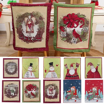

Santa Claus Snowman Chair Cover Merry Christmas Decoration For Xmas Ornaments Dining Chair Covers Machine Washable