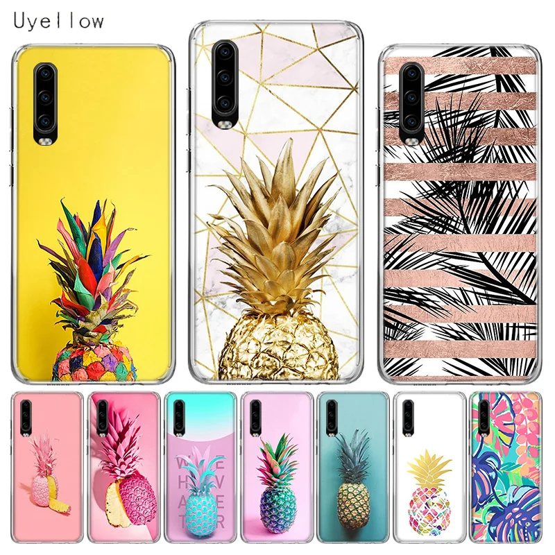 

Uyellow Silicone Phone Case For Huawei P10 P20 P30 Lite Pro Hawei Mate 10 20 lite Hawei P Smart Plus 2019 2018 Pineapple Cover