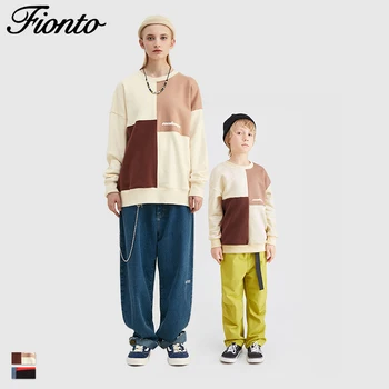 

Fionto Family Matching Clothing Sweatshirt 2020 Autumn Family Sweatshirt Father Son Outerwear Patchwork Casual Sweatshirt