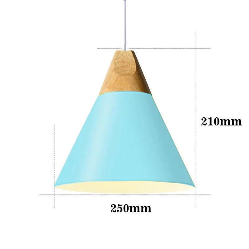 Подвесной светильник s деревянный металлический красочный E27 светодиодный подвесной светильник 7 цветов Скандинавский дизайн подвесной светильник s декор для столовой веревочный светильник led - Цвет корпуса: L-blue