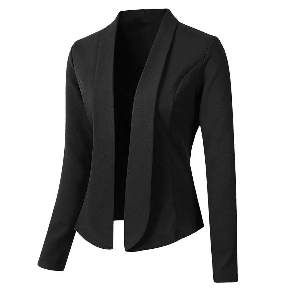 

JAYCOSIN Women Blazer Top Long Sleeve Jacket Ladies Office Wear Cardigan Coat casual small suit jacket cardigan Business Blazer