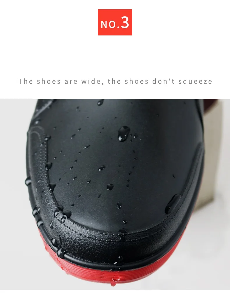 Men's Water Shoes Wear-Resistant Low-Cut Fashion Short Boots Anti-Slip Waterproof Shoes Rubber Rain Boots Plus Size 39-46