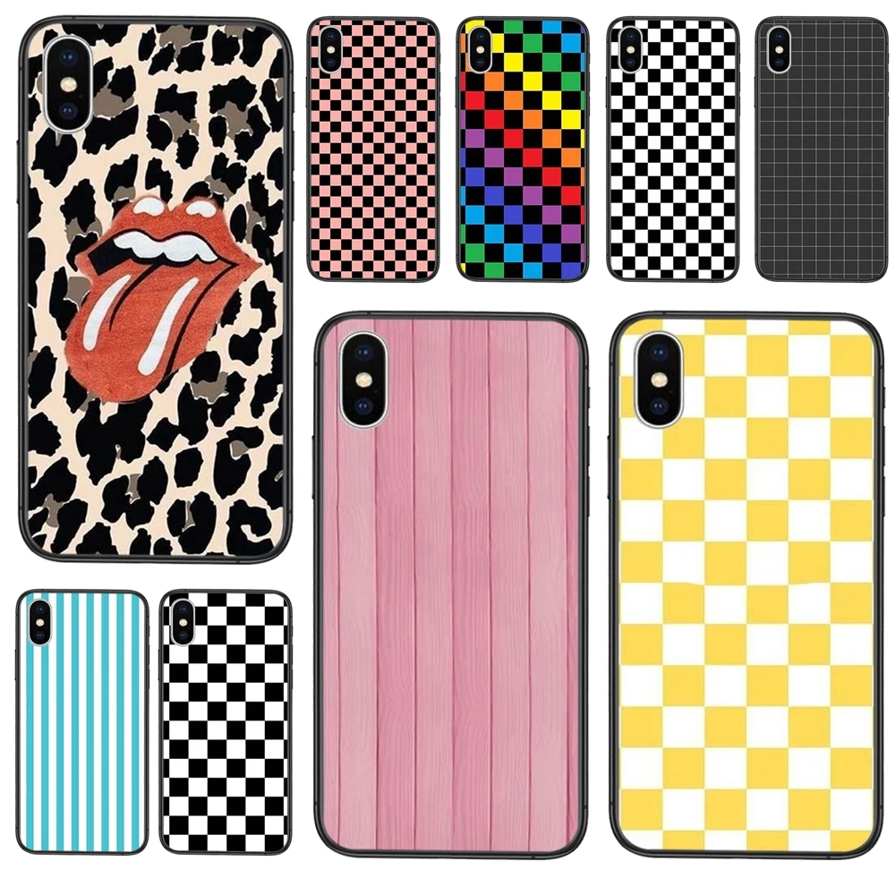 Amazon Black White Yellow Grid For Xiaomi Redmi 9 9A 9C 8A Pro Max K40 Plus Mobile Phone Shell | Мобильные телефоны и