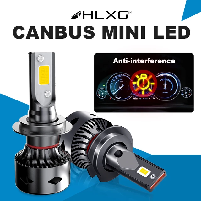 HLXG Mini Canbus lampada H4 H7 LED Car Headlight 200000LM 6000K 8000K Lamp  H1 9005 HB3 9006 HB4 H8 H9 H11 fog lights auto Bulbs