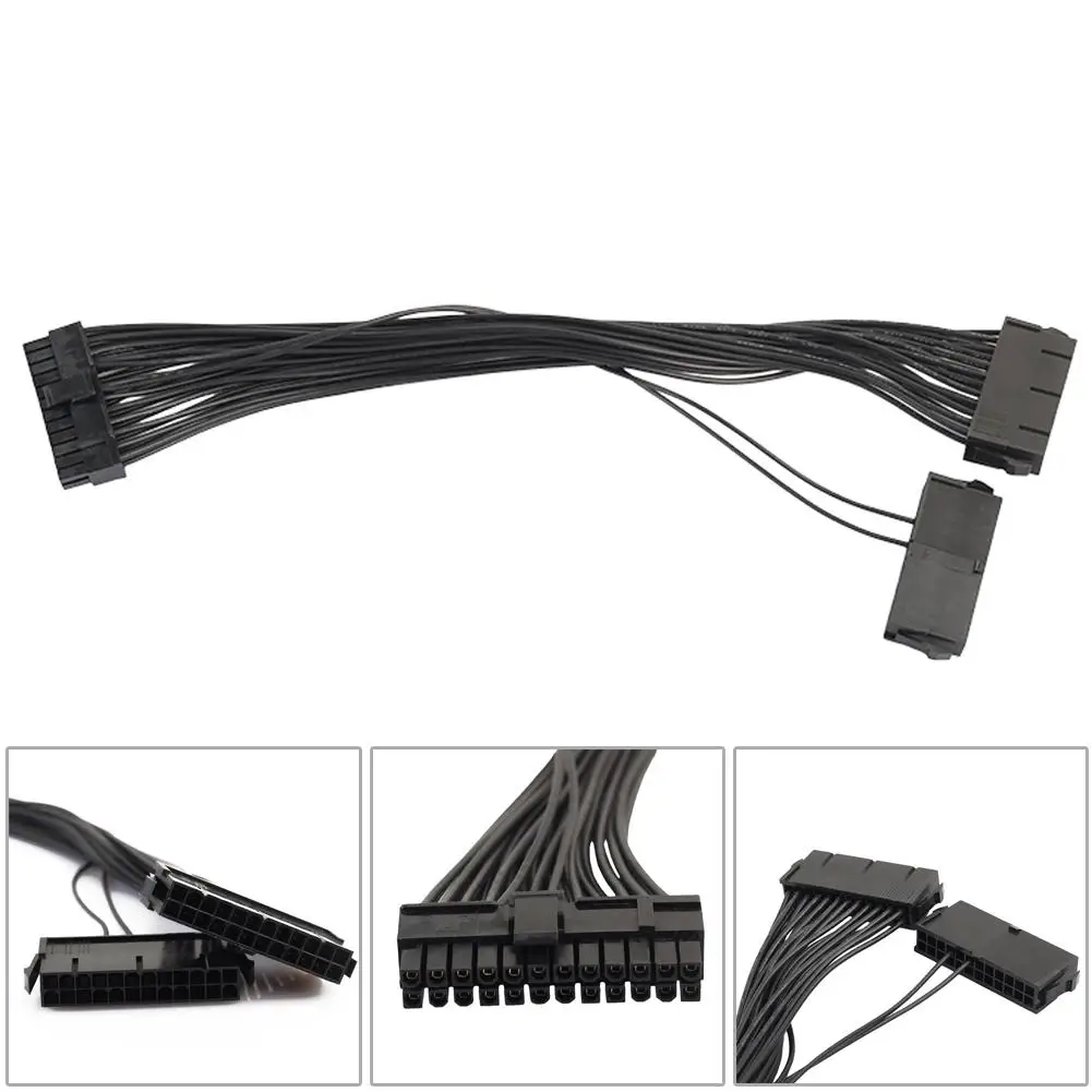 Блок питания ATX горно-30cm 24 Pin двойной PSU Питание мм удлиняющий кабель для Litecoin