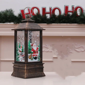 

2PCS Christmas Decoration Hanging Prop Led Candles Halloween Light Santa Claus Elk Snowman Lantern Flame Lamp Party