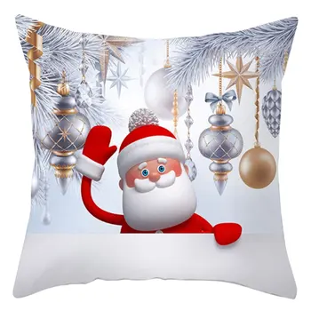 

Christmas Sofa Pillow Case 3D Cute Snowman Cushion Cover Pillowcase Polyester Sofa Pillowcover Home Christmas Decor