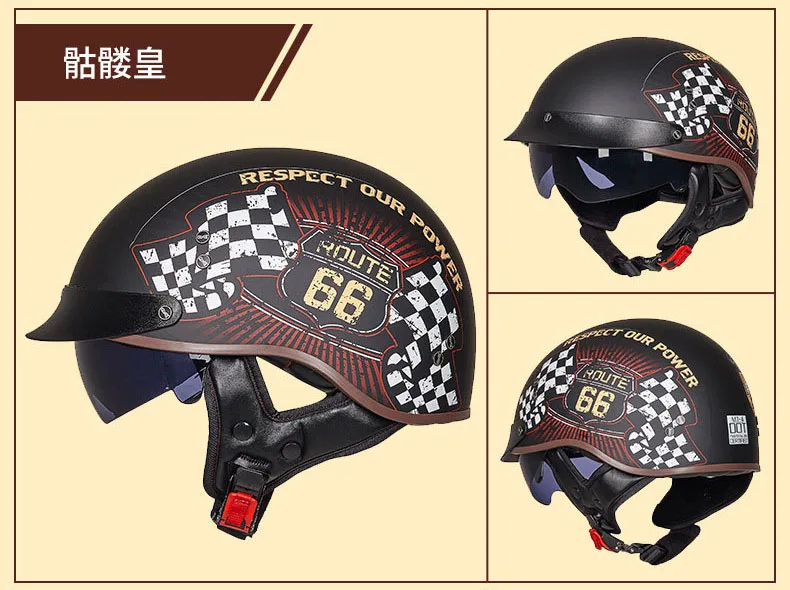 HEROBIKER мотоциклетный шлем Ретро КАСКО Мото шлем с открытым лицом скутер мотоциклетный гоночный мотоциклетный шлем с точечной сертификацией - Цвет: GXT-Colour 5