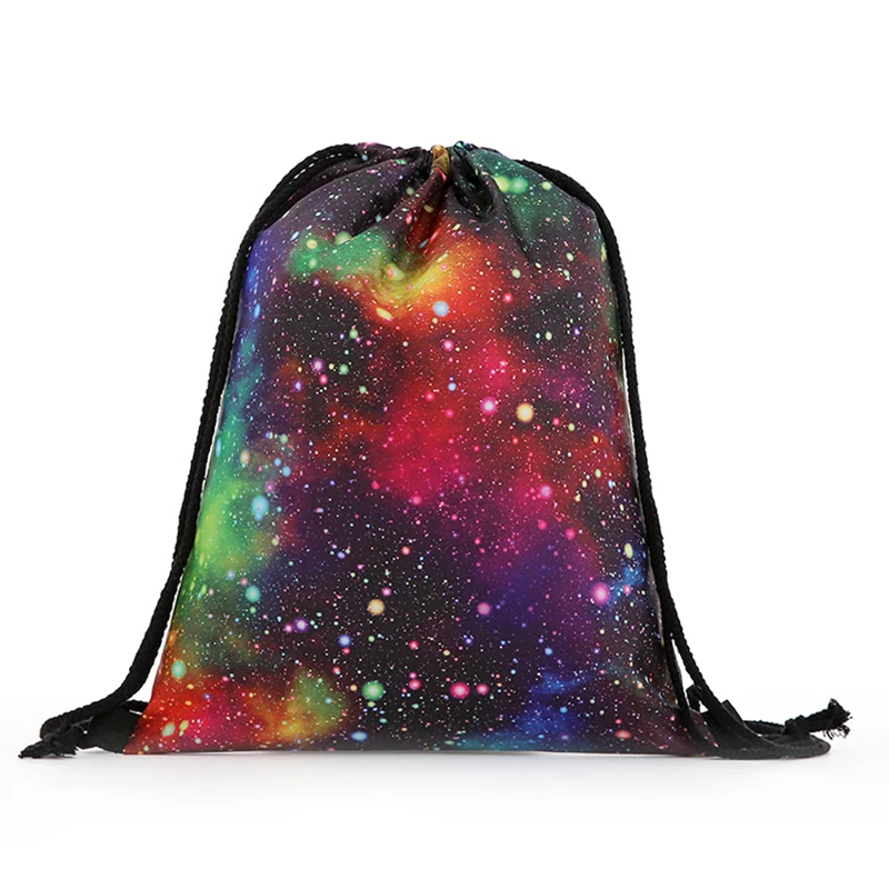 Рюкзак звездное небо, новинка, Модный женский мини-рюкзак на шнурке, 3D принт, дорожные мягкие сумки, мужские сумки, mochila, сумка на шнурке для девочек - Цвет: GC-4